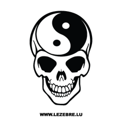 Sticker Ying Yang Tête de mort