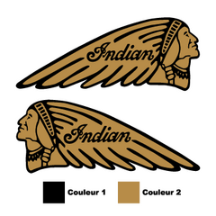 Set von 2 Stickern Indianer