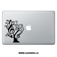 Sticker Macbook Violinschlüssel Blumen