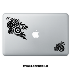 Sticker Macbook Fleurs Cercles Design