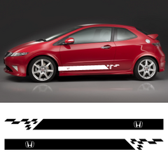 Car side Honda logo stripes stickers set