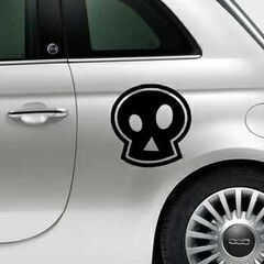 Sticker Fiat 500 Tête de Mort Emo
