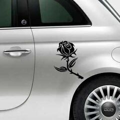 Sticker Fiat 500 Rose