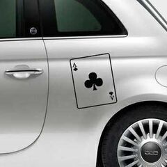 Ace of Clubs Fiat 500 Decal