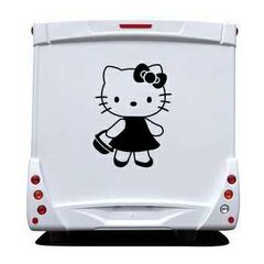 Hello Kitty Basket Camping Car Decal