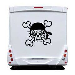 Pirate Skull Camping Car Decal 29