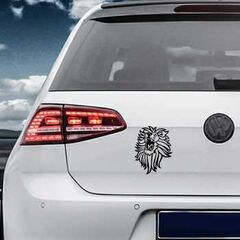 Sticker VW Golf Löwe Rugissant