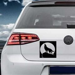Wolf howling at the moon Volkswagen MK Golf Decal