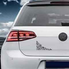 Sticker VW Golf Fleurs Design