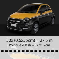 Kit stickers liserés en pointillé style Fiat 500 Comics