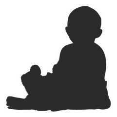 Schablone Baby mit Bär