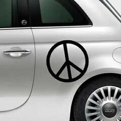 Stencil Fiat 500 Peace & Love Logo