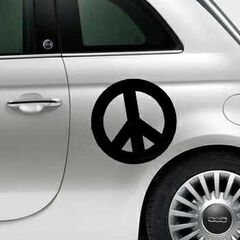 Stencil Fiat 500 Peace & Love Logo II