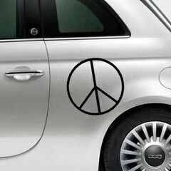 Stencil Fiat 500 Peace & Love III Logo