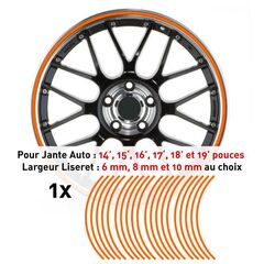 Decal Car Wheel Rim Orange
