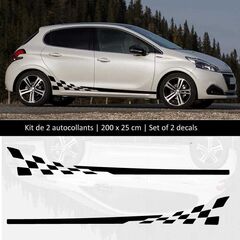 Sticker Set Kit Peugeot 208 style Racing side stripes decals