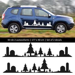 Sticker Set Kit Dacia Duster style Forest side stripes decals