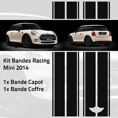 Aufkleber-Kit-Streifen Racing Mini One und Cooper 2014 (Motorhaube, Kofferraum und Stoßstange)