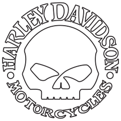 Harley Davidson Skull Contour Line Decal