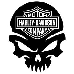 Harley Davidson Skull with Logo Decal