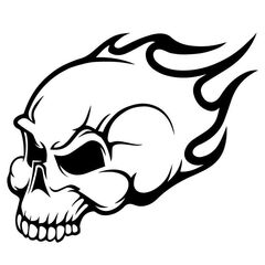 Sticker Skull Flames Decal