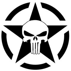 Sticker Stern US ARMY STAR Punisher