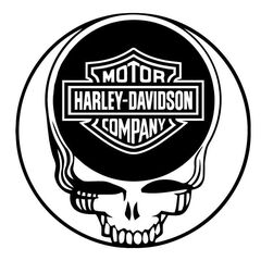 Sticker Logo Harley Davidson sur le Crane d'une tête de mort. ★