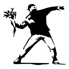 Sticker Banksy - Rage Fleurs