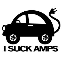 Sticker Voiture Electrique I Suck Amps