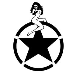 Aufkleber Stern US ARMY STAR Pin-Up