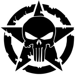 Sticker Étoile US ARMY Star Punisher Trous