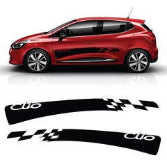 Kit Stickers Bandes Bas de Caisse Auto Renault Racing Clio 2018