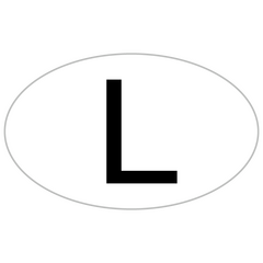 "L" Car License Plate Luxembourg Decal