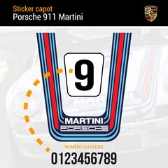 Sticker Capot Porsche 911 Martini Racing