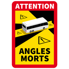 Attention Danger Angles Morts Bus Decal