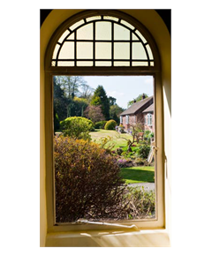 Sticker groß Jardin Anglais par la fenêtre