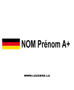 Kit 2 Stickers Flagge Deutschland Fahrer Rallye zum Personalisieren