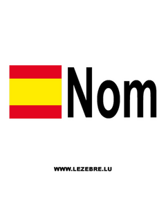 Kit 2 Stickers Flagge Spanien Name Fahrer Rallye zum Personalisieren