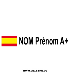 Kit 2 Stickers Flagge Spanien Fahrer Rallye zum Personalisieren
