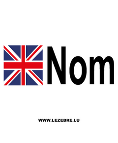 2x British Flag Pilot Name Custom Decals