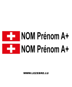 2x Swiss Flag Pilot / Co-pilot Custom Decals