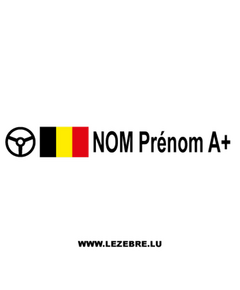 Kit 2 Stickers Steuer Flagge Belgien Fahrer Rallye zum Personalisieren