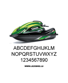 Set of 2 jet ski registration stickers to customize arial