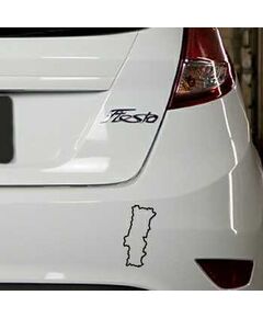 Portugal Continent Outline shape Ford Fiesta Decal