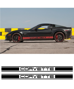 Kit Stickers Auto Bandes Bas de Caisse Corvette Racing