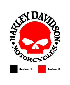 Sticker Harley Davidson Skull en 2 couleurs au choix