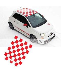 Fiat 500 Abarth Checkerboard Roof Decal Set