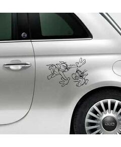 Cat catches Mouse Fiat 500 Decal