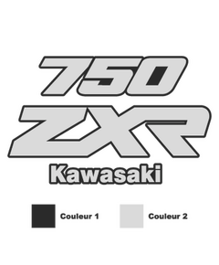 Kawasaki ZXR 750 logo motorcycle Decal ( in 2 colors)
