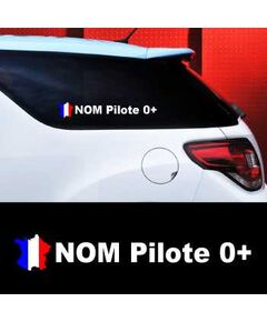 Set von 2 Stickern auto Fahrer Frankreich zum Personalisieren